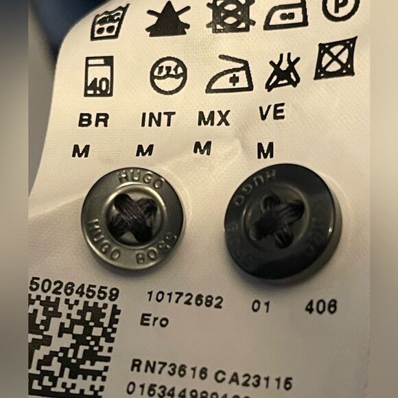 Hugo Boss Slim Fit Blue Plaid Button Shirt size Medium - Picture 3 of 9